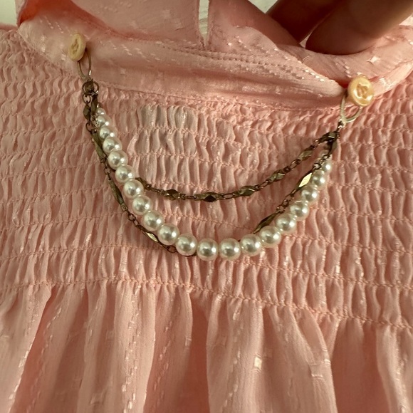 NILANI NWT Vintage Woman’s Pink Diamond Embroidered JewelryCollar Blouse-Size 10 - Picture 11 of 12